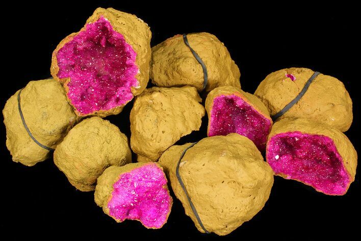 Lot: - Dyed (Pink) Quartz Geodes - Pieces #77247